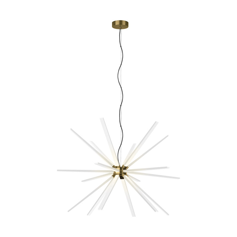 Photon 18 - Light LED Chandelier, Satin Nickel, 31.8" H x 48" W x 48" D