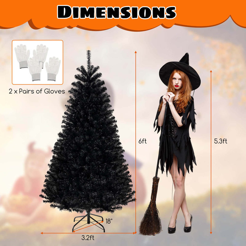 Arbre d'Halloween avec 6 modes d'éclairage, 6'