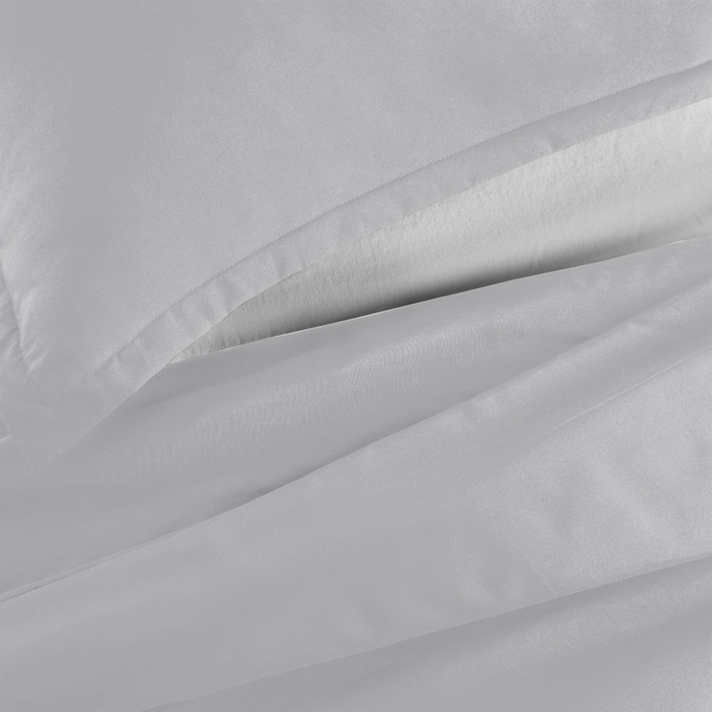 Anicia Super Soft 250 TC Microfibre Reversible Plain Duvet Cover Set, Silver, Super King Duvet Cover + 2 Pillowcases