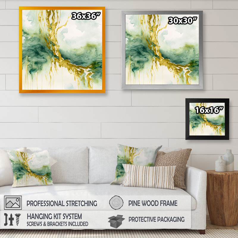" Awakenings In Spanish Moss V ", 16" W x 16" H, Gold Picture Frame Canvas