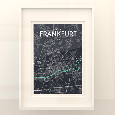 Carte de Francfort, impression graphique contrastée