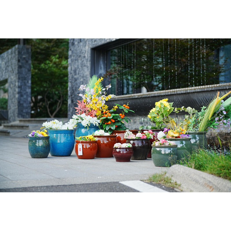 High-quality ceramic flower pots, Orange