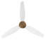 Ventilateur de plafond 48 pales à 3 pales et profil bas en rotin à 6 vitesses DC, blanc avec or-1079575017-1079575022