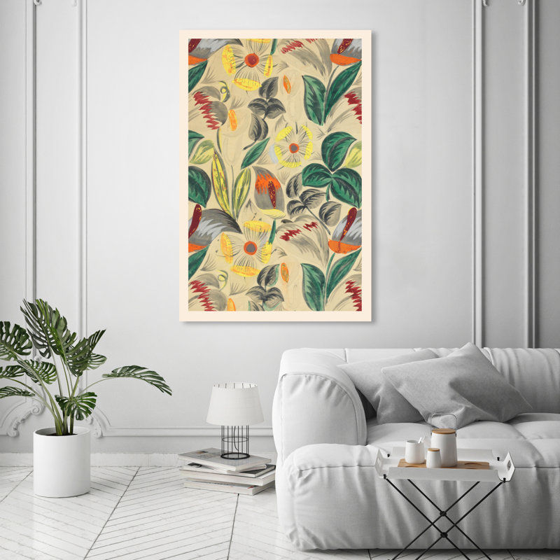 Textile 1913, peinture sur toile, H 54 po x l 36 po, Toile tendue
