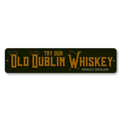 Vieille enseigne en aluminium whisky Dublin