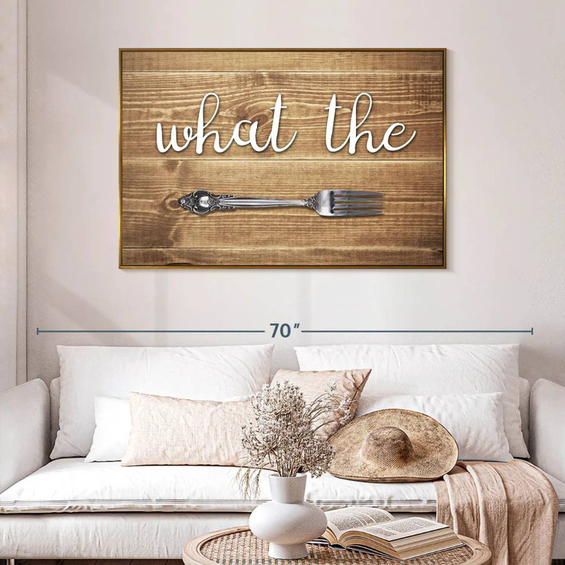 What The Fourche, 46 po x 31 po, Cadre flottant doré