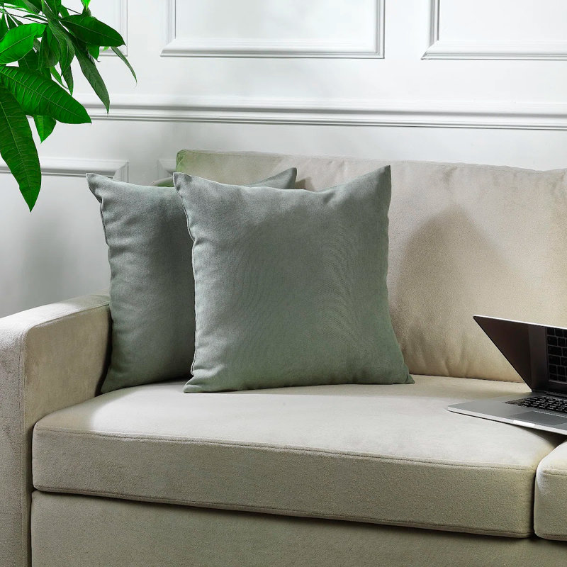 Decorative Throw Cushion Covers, 26" H x 26" W, Leaf Green