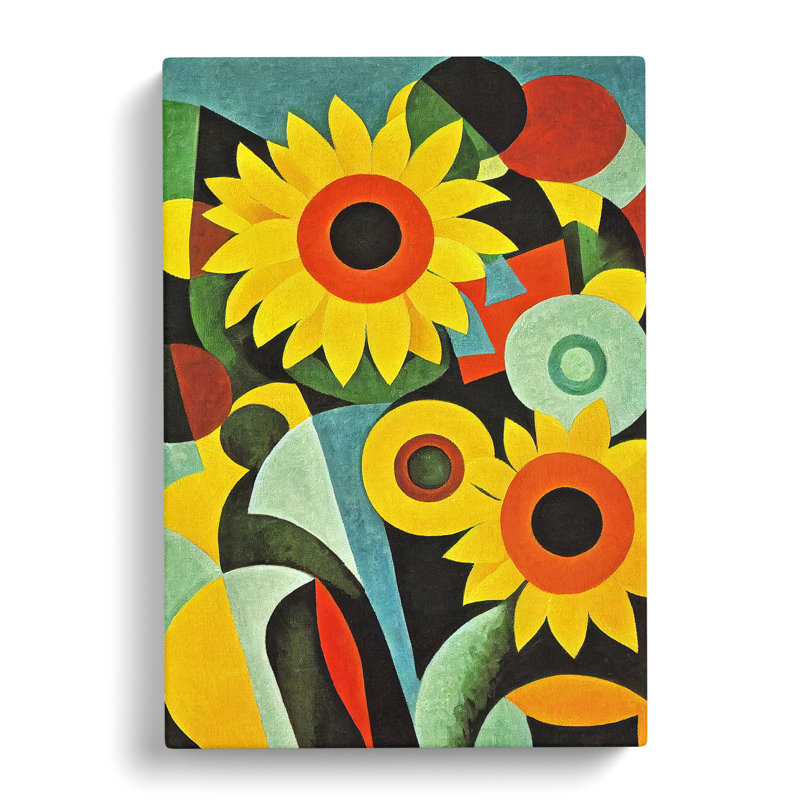 Denyse Sunflowers Abstract - Wrapped Canvas, 50cm H x 35cm W