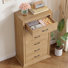 Ensemble de rangement 2 pièces - commode verticale à 6 tiroirs H 52,9 "et l 47,2" avec détails cannelés, tiroirs coulissants et quincaillerie anti-basculement pour la chambre à coucher, le vestibule et le salon