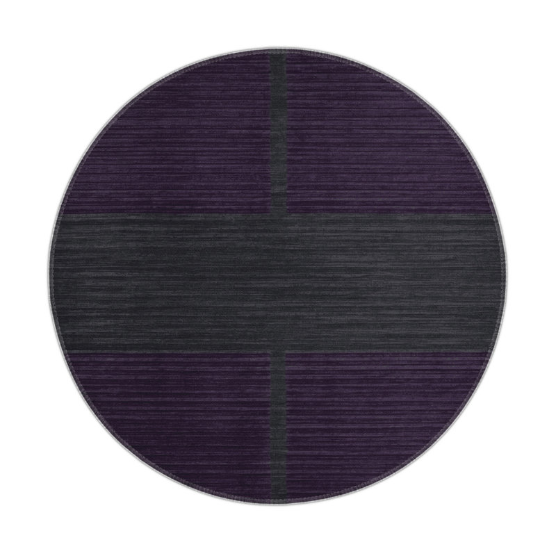 Tapis intérieur / extérieur mauve HorizontalStripes, Rond 5 pi