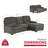 Jordan 93 in. Brown Right Facing L Shaped Sleeper Sectional with Storage