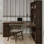 Bureau de direction en L en bois massif avec tiroirs-845305154