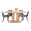 Ensemble table et chaises de cuisine rectangulaires Mekeshia, table de cuisine moderne de 117 cm (46 po) avec 4 chaises-990154838