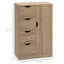 Armoire de rangement autoportante, armoire de plancher de salle de bain avec 4 tiroirs et porte, chêne