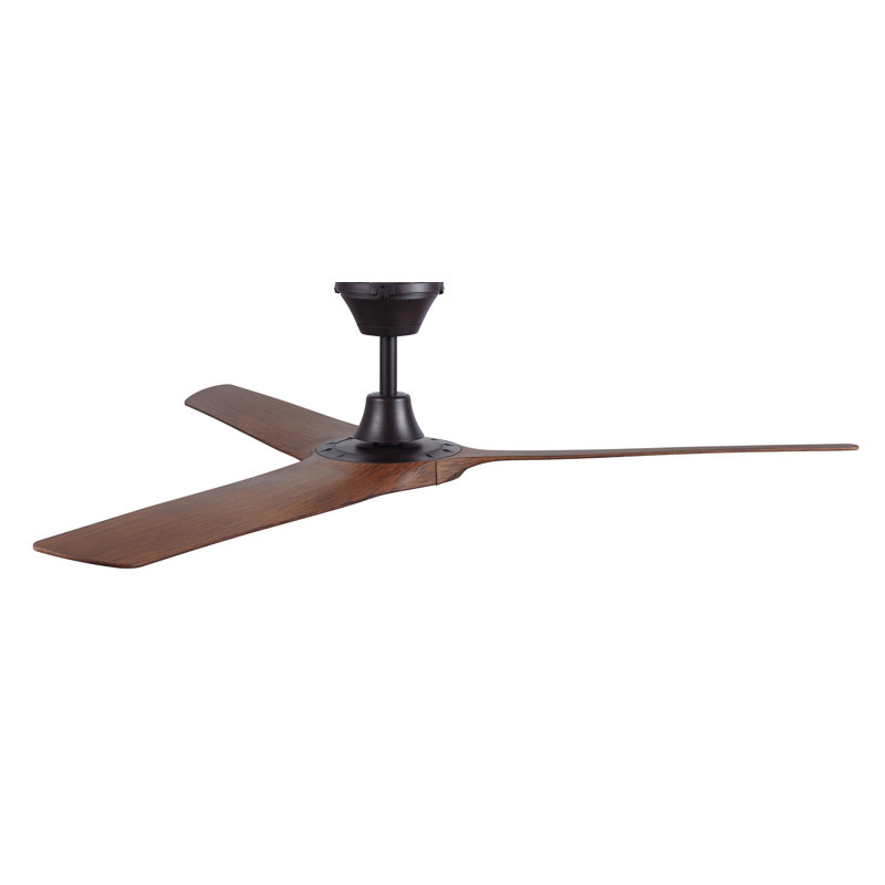 Abyss 56in 3-Blades Indoor/Outdoor Ceiling Fan with Remote Control, Oil Rubbed Bronze, Black