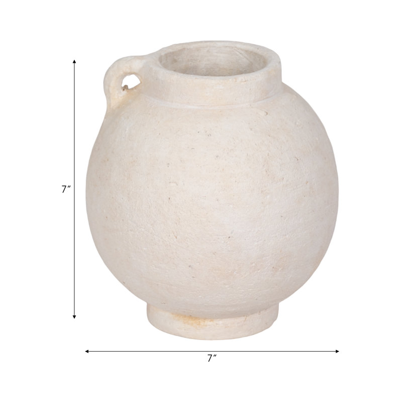 Handmade Ceramic / Porcelain Table Vase, Overall Height - 7", White