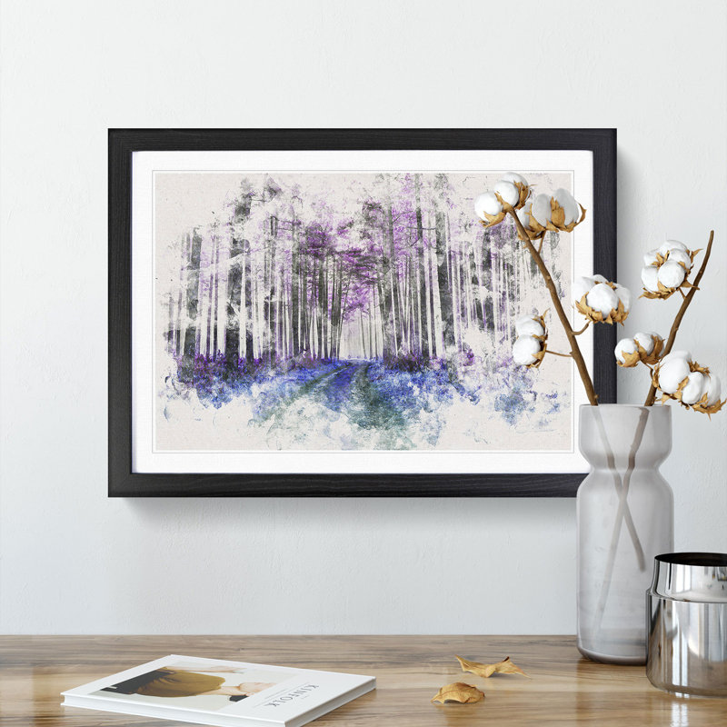 Path Through a Purple Forest - Framed Print, Black Framed, 24cm H x 33cm W x 2cm D