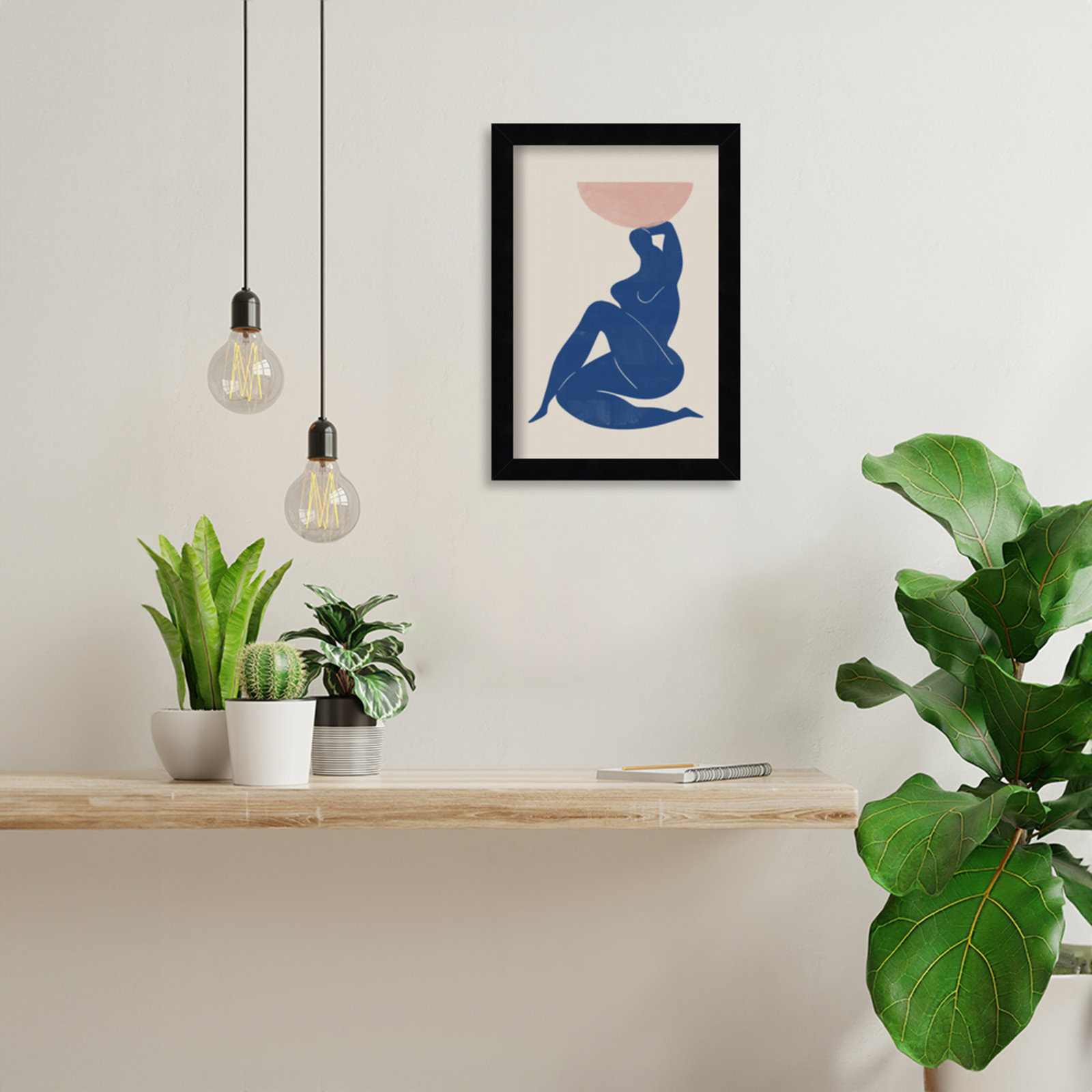 Northglenn "Vase and Woman" Print, Black, 13" H x 9" W