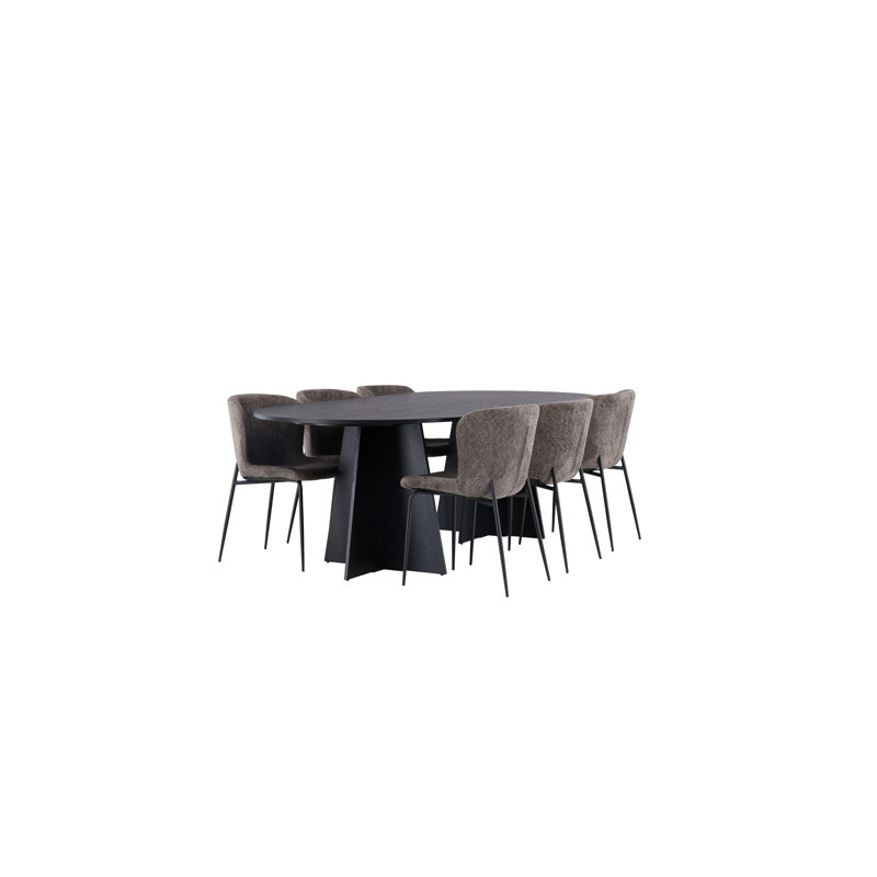Mirador 6 - Person Dining Set, Dark Grey, Dark Grey