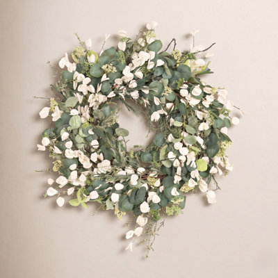 24" Handcrafted Eucalyptus, Berry No Holiday Wreath
