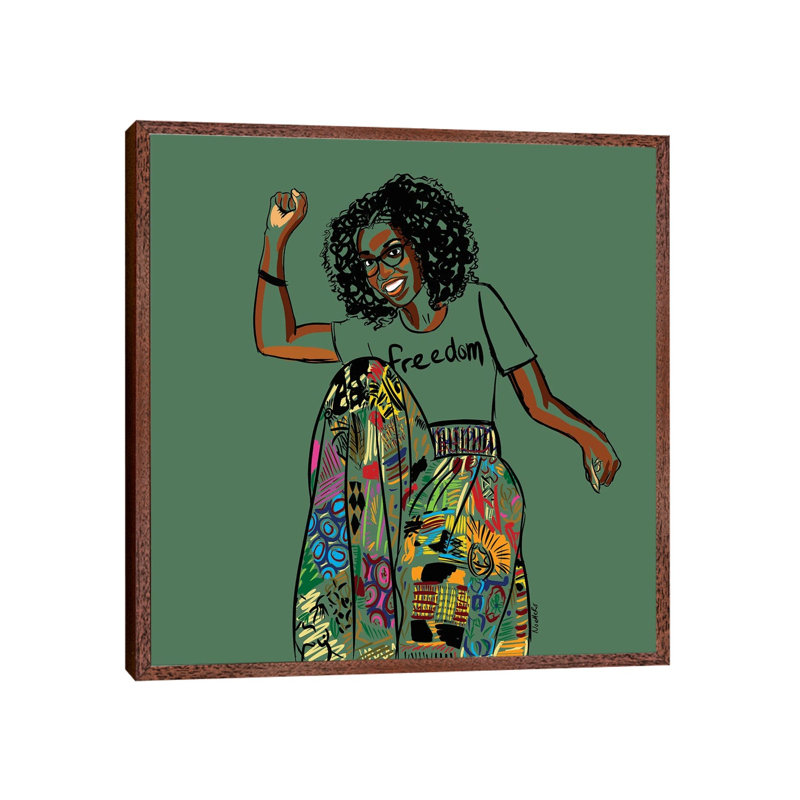 Freedom by NoelleRx - Print on Canvas, 45.72 cm H x 45.72 cm W, Classic Brown Wood Framed