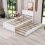 Lit plateforme simple en bois avec lit gigogne-1090468738