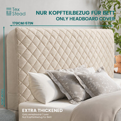 Housse de tête de lit matelassée, housse de tête de lit matelassée, housse de tête de lit extensible, 170 cm (67 po)