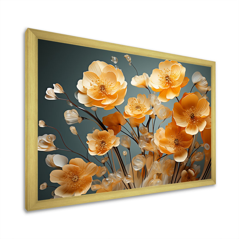 Impression sur toile Buttercups Collage Of Nature I - Buttercups, Cadre doré simple, H 30 po x l 40 po x P 1,5 po