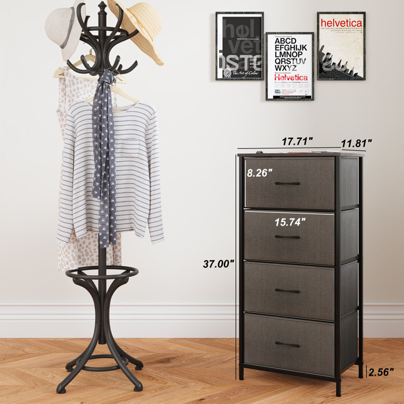 Mekenzy 4 Drawer Storage Drawer, Gray
