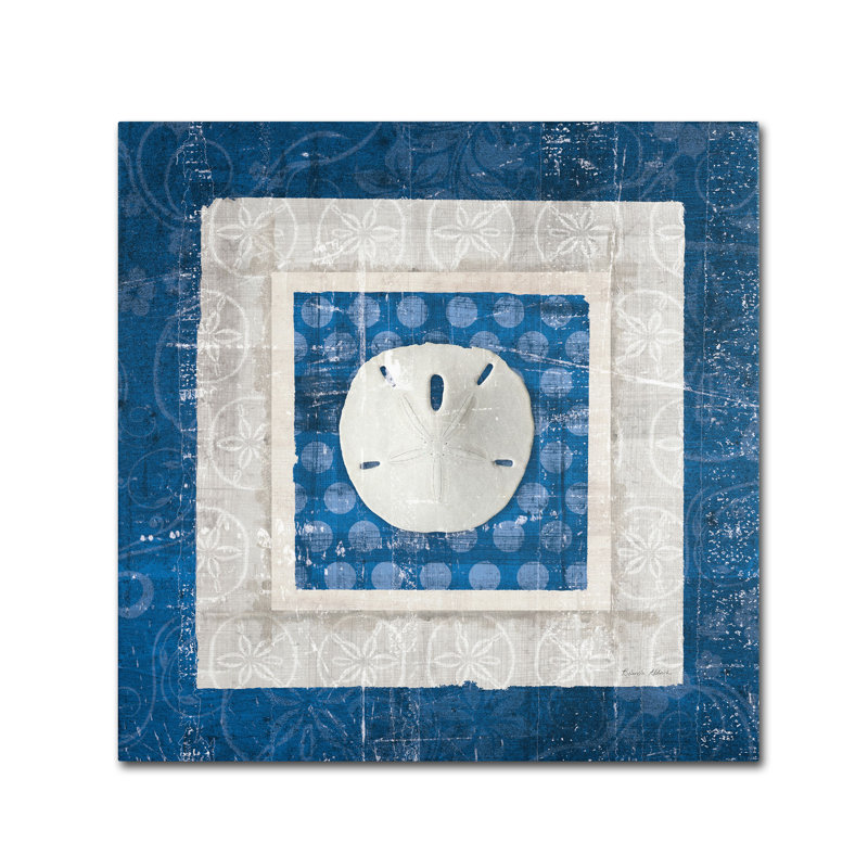 Belinda Aldrich Blue Coastal Seashell Canvas Art