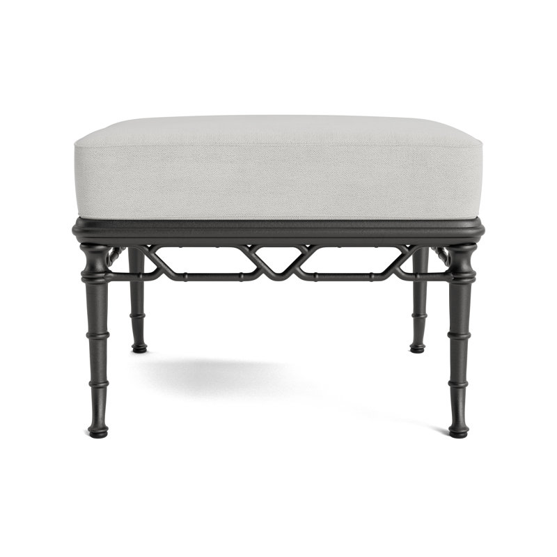 Calcutta Outdoor Ottoman, Textured Pewter, Fushion Dove