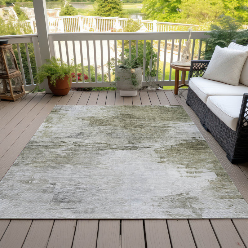 Tapis intérieur / extérieur Khloei, Rectangle de 10 pi x 14 pi