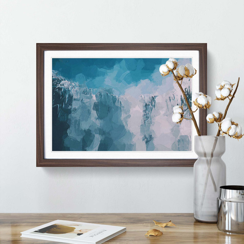 Above a Waterfall in Abstract - Picture Frame Graphic Art Print, 48cm H x 65cm W x 2cm D, Walnut Framed
