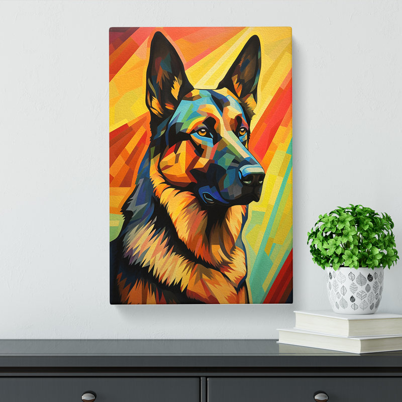 German Shepherd - Wrapped Canvas, 60cm H x 40cm W x 3cm D