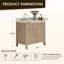 Lala 36" Single Bathroom Vanity with Grain White Engineered Stone Countertop without Mirror-4802292