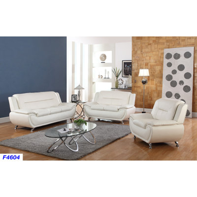 Jeton Sofa, Loveseat And Chair Set by Wrought Studio
