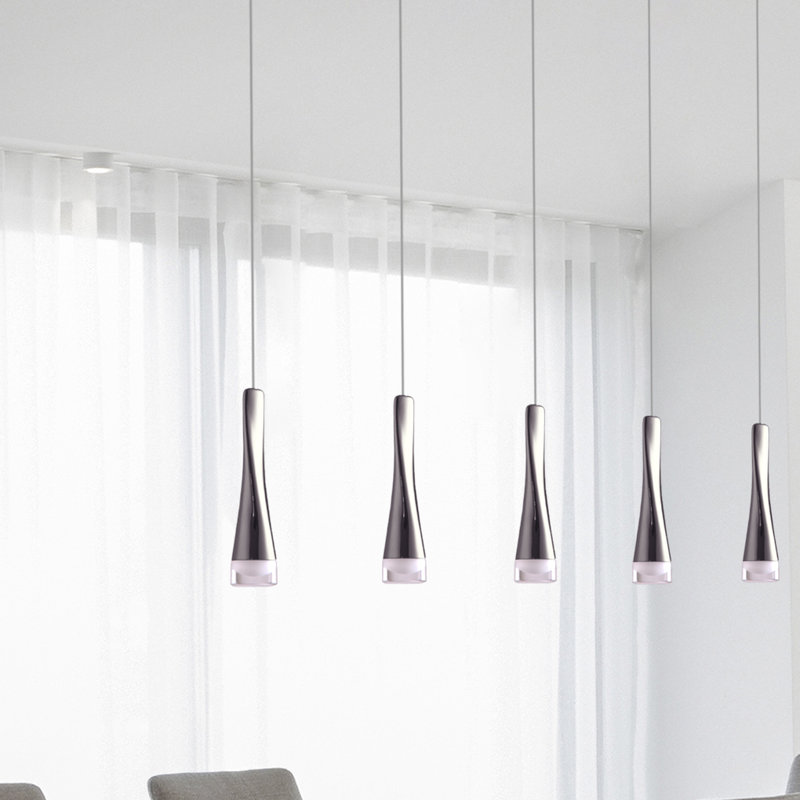 Luminaire suspendu pour îlot de cuisine 5 lumières del Mcarthur, Or français