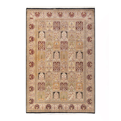 One-of-a-Kind 6' 1" X 9' 5" 2010s Wool Area Rug in Black