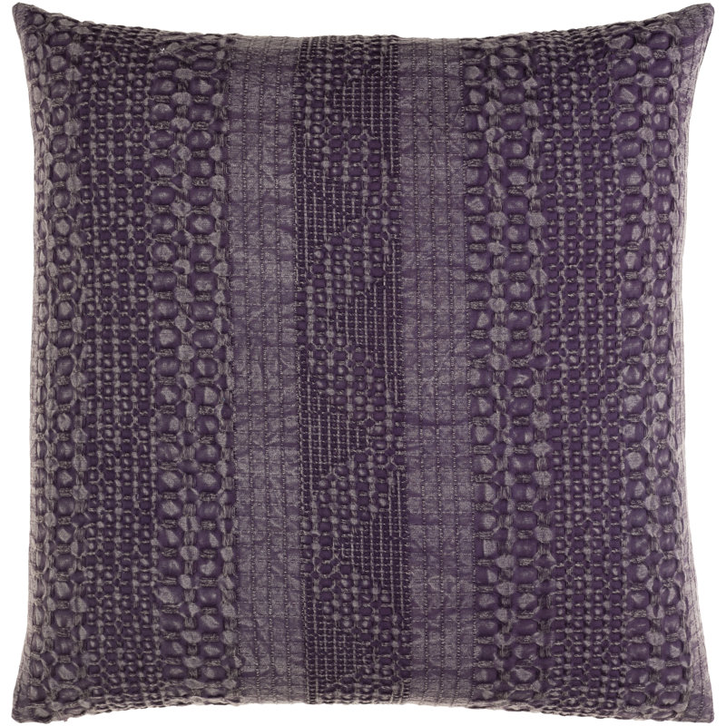 Dustyn Geometric Cotton Reversible Throw Pillow, Dark Purple, Poly Fill, 20" x 20"
