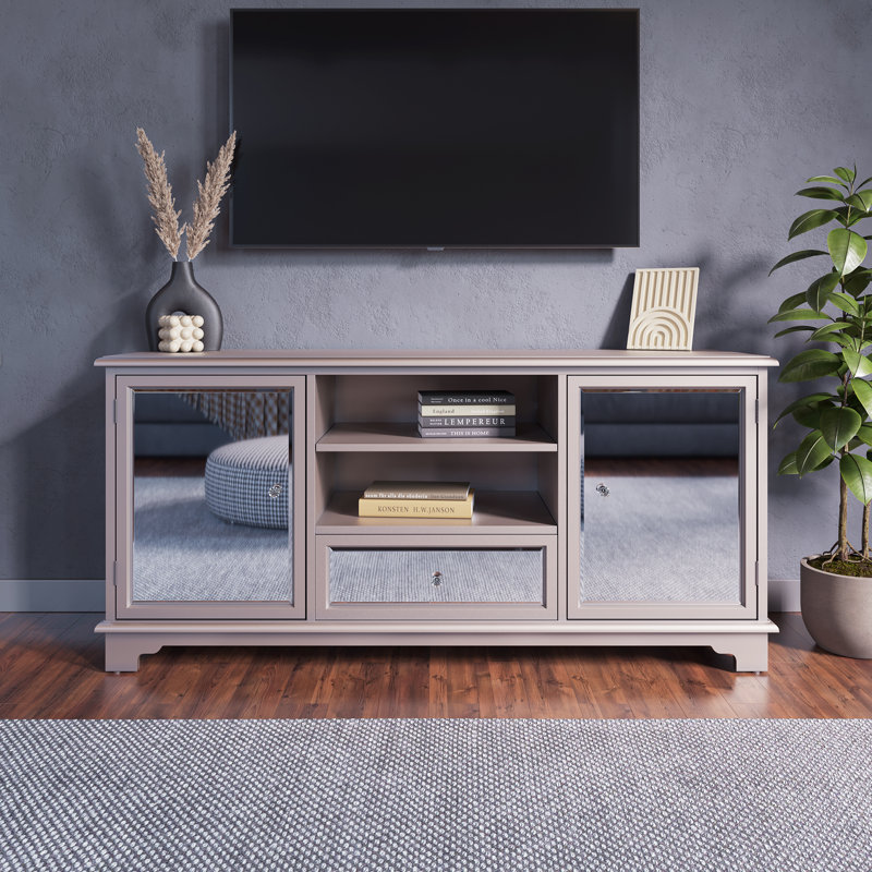 Meuble télé avec finitions argent Sorrel