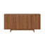 Buffet 63 "à motif de vagues moderne avec 4 portes, tablettes réglables et finition grain de bois noyer