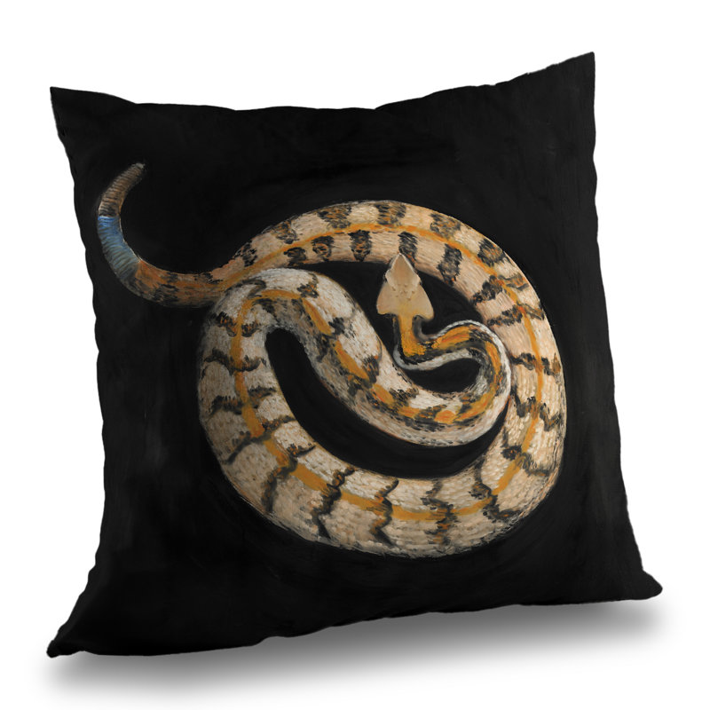 Southern timber rattlesnake throw pillow - home decor – Poly Twill Throw Pillow with Insert, Double-Sided Print