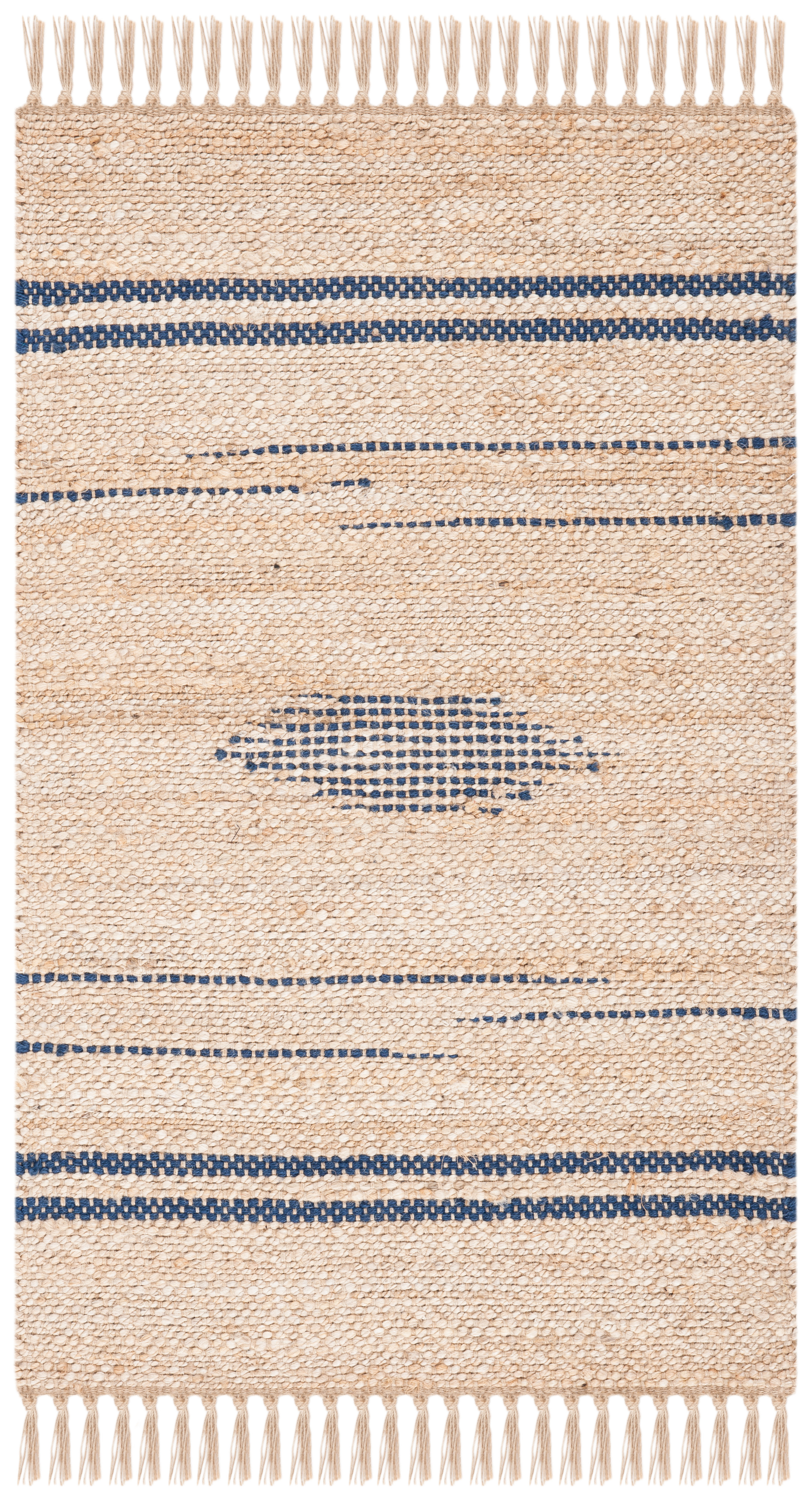 Madero Rug Steelside™ Madero Abstract Handwoven Jute Navy/Natural Area Rug ...