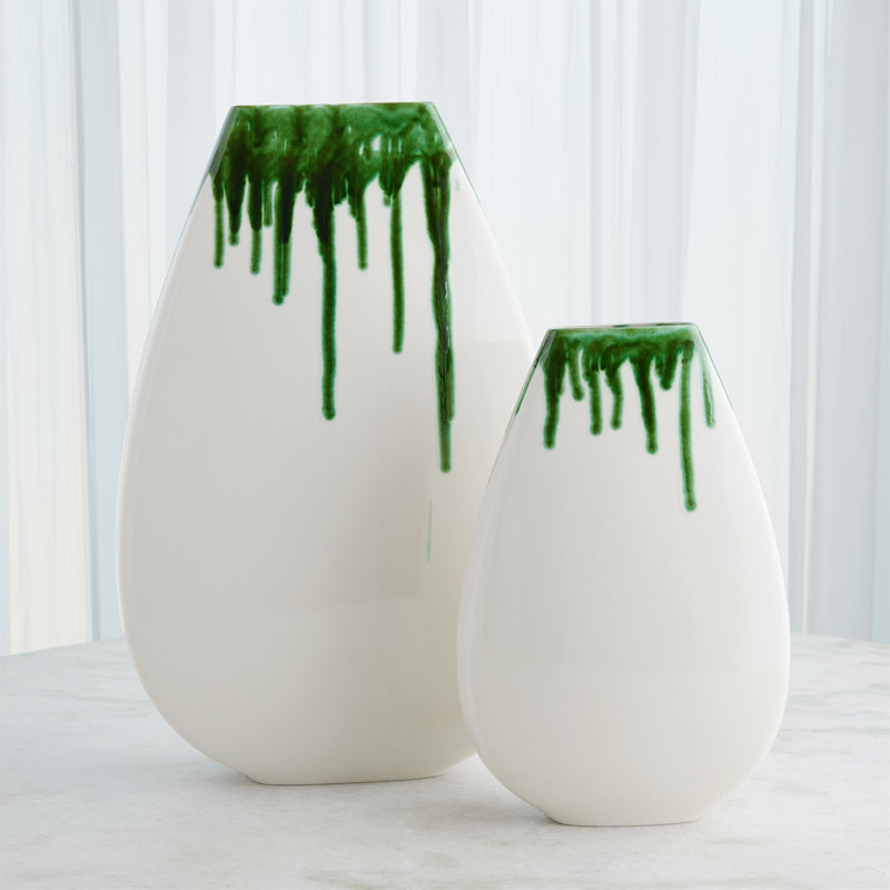 Giant Teardrop Handmade Ceramic Table Vase, 16.5" H x 11.5" W x 4" D