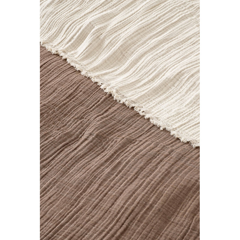 Luxurious Double Bedspread, 100% Cotton, 90.6 x 98.4 inches | Machine Washable (30-40°C), 4-Ply Softness | Rich Brown Color, Perfect for Cozy Bedrooms & Stylish Home Decor