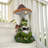 14" Reading Frog Mushroom Solar LED Statue