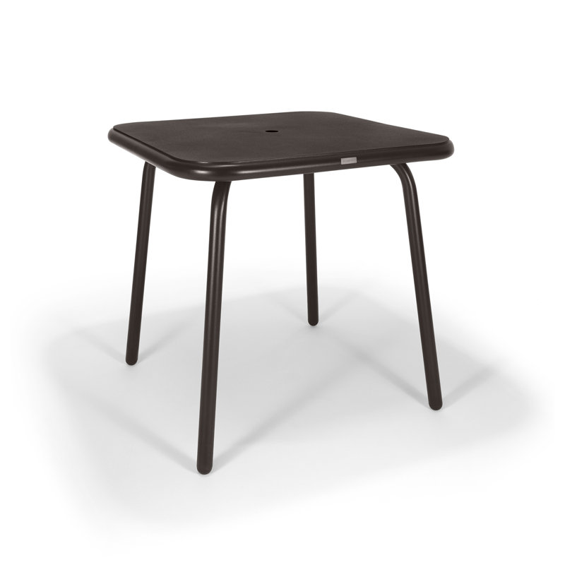 Holsen 42" Square Rigid Balcony Height Table, 39.75" H x 42" W x 42" D, Brown / Bronze