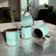 Teal Blue Gorlest Reactive Glaze Ceramic Craft Artisan Coffee Mug Set of 4