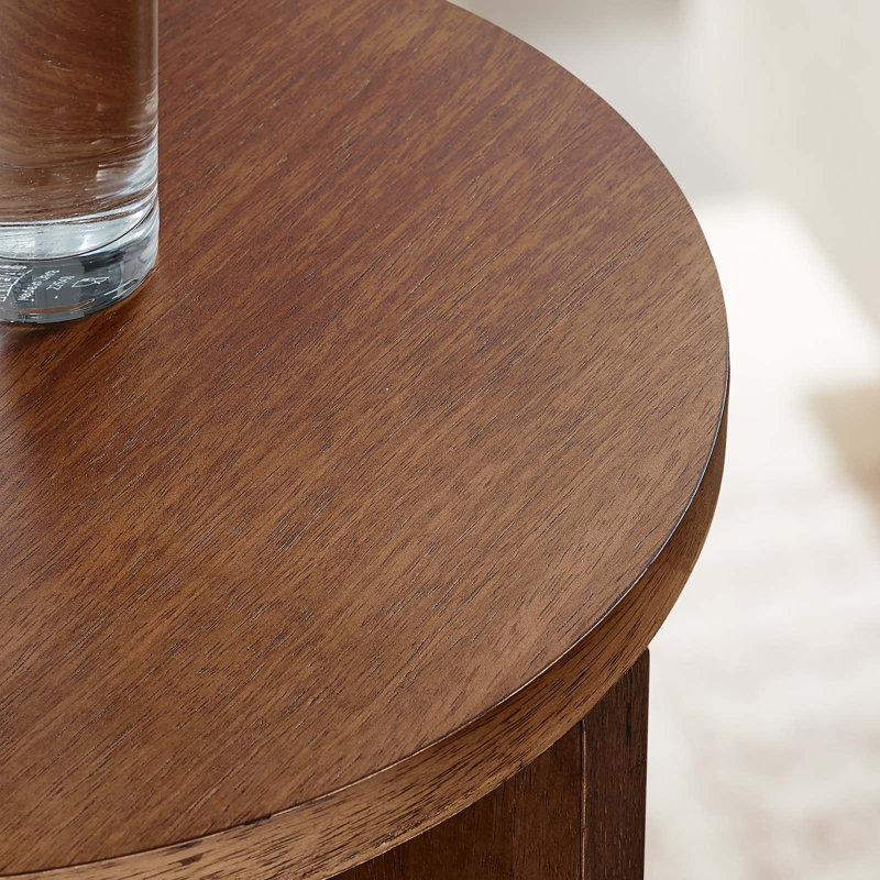 Modway Silas Solid Wood End Table, Dark Brown Wood