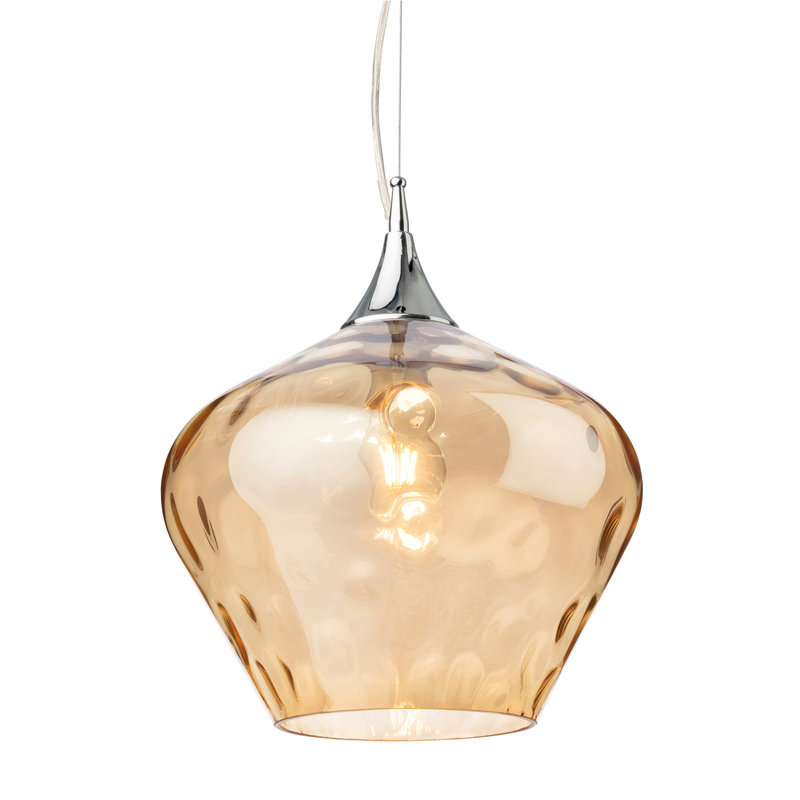 1 - Light Dome Pendant, Amber